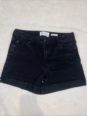 Celebrity Pink Washed Black High-Rise Denim Shorts